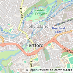 Map of Hertford, Hertfordshire