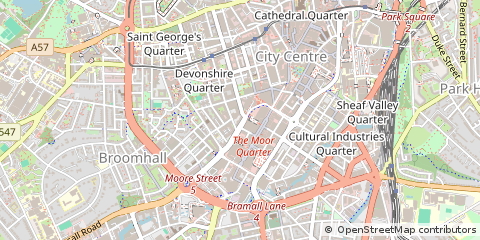 Map of Sheffield, South Yorkshire