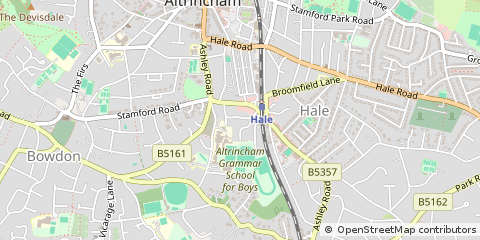 Map of Hale, Cheshire