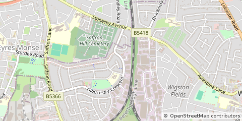 Map of Leicester, Leicestershire