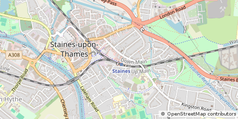 Map of Staines-Upon-Thames, Middlesex