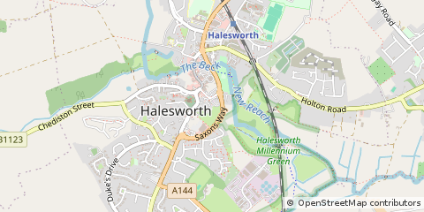 Map of Halesworth, Suffolk