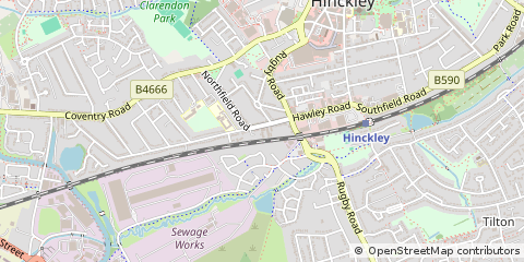 Map of Hinckley, Leicestershire