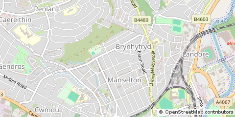 Map of Swansea, West Glamorgan