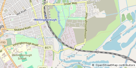 Map of Wellingborough, Northamptonshire