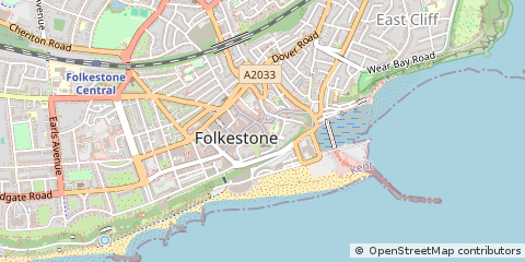 Map of Folkestone, Kent