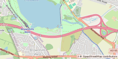 Map of Brownhills, Staffordshire