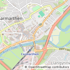 Map of Carmarthen, Carmarthenshire