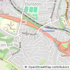 Map of Gateshead, Tyne & Wear