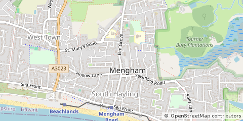 Map of Hayling Island, Hampshire