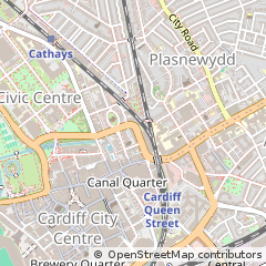 Map of Dumfries Place Cardiff, South Glamorgan