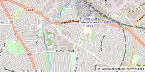Map of Birmingham, West Midlands