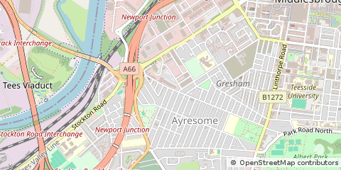 Map of Middlesbrough, Cleveland