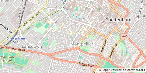 Map of Cheltenham, Gloucestershire