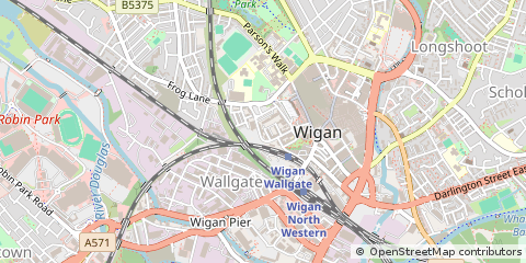 Map of Wigan, Lancashire