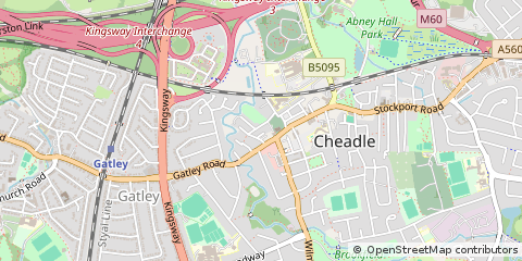 Map of Cheadle, Cheshire