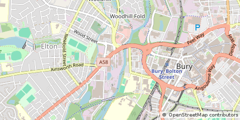 Map of Bury, Greater Manchester