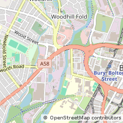 Map of Bury, Greater Manchester