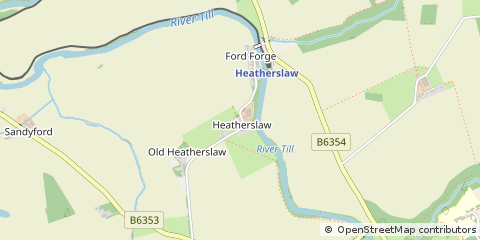 Map of Cornhill- on- Tweed, Northumberland.