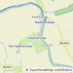 Map of Cornhill- on- Tweed, Northumberland.