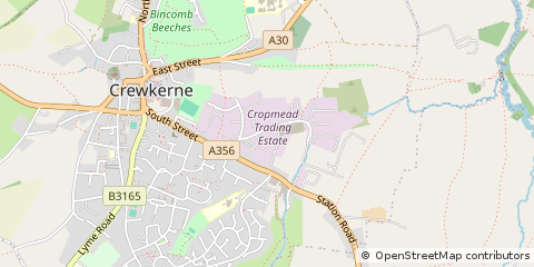 Map of Crewkerne, Somerset