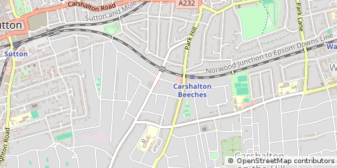 Map of Carshalton Beeches, Surrey