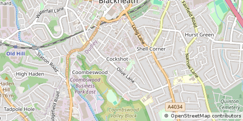 Map of Halesowen, West Midlands