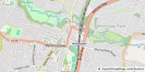 Map of Wilmslow, Cheshire
