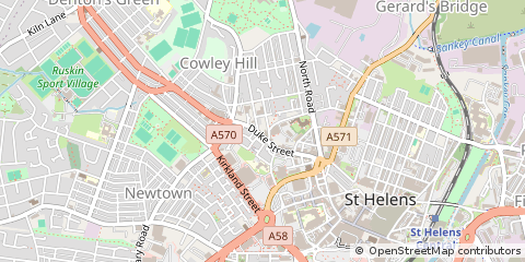 Map of ST. Helens, Merseyside