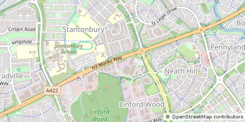 Map of Milton Keynes, Buckinghamshire