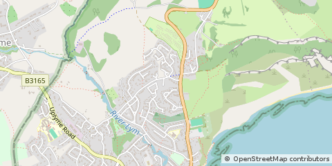 Map of Lyme Regis, Dorset