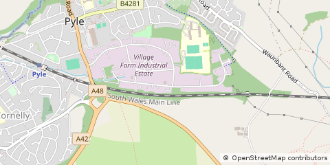 Map of Bridgend, MID Glamorgan