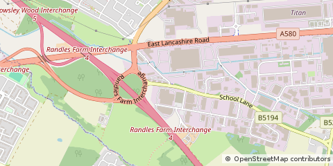 Map of Prescot, Merseyside