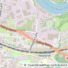 Map of Gateshead, Tyne and Wear