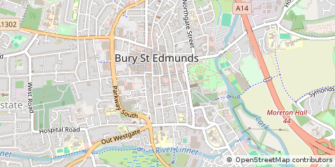 Map of Bury ST. Edmunds, Suffolk