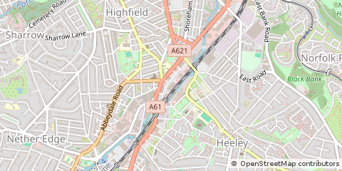 Map of Sheffield, South Yorkshire