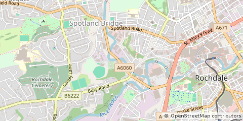 Map of Rochdale, Lancashire