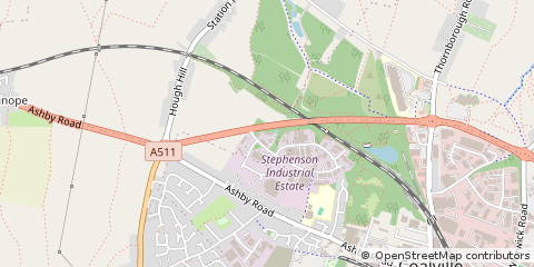Map of Coalville, Leicestershire