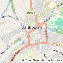 Map of Ashbourne, Derbyshire