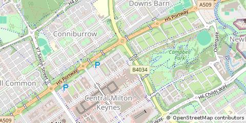 Map of Milton Keynes, Buckinghamshire