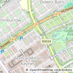 Map of Milton Keynes, Buckinghamshire
