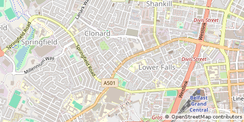 Map of Belfast, Antrim,