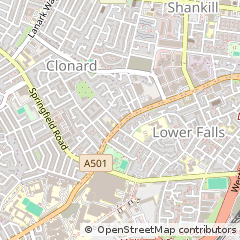 Map of Belfast, Antrim,