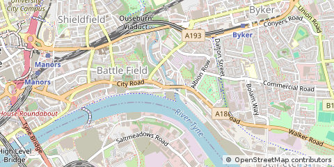 Map of Newcastle Upon Tyne, Tyne & Wear