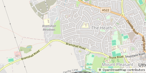 Map of Uttoxeter, Staffordshire