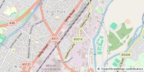 Map of Burton-on-Trent, Staffs