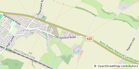Map of Lenham, Kent