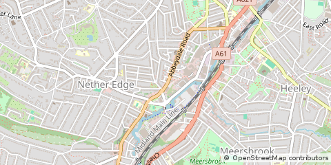 Map of Sheffield, South Yorkshire