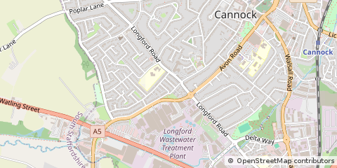 Map of Cannock, Staffordshire