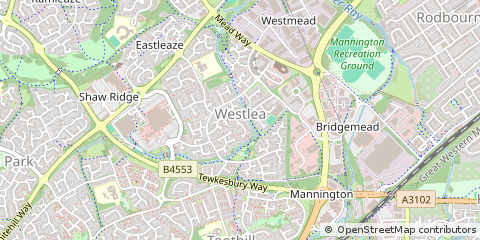 Map of Swindon, Wiltshire